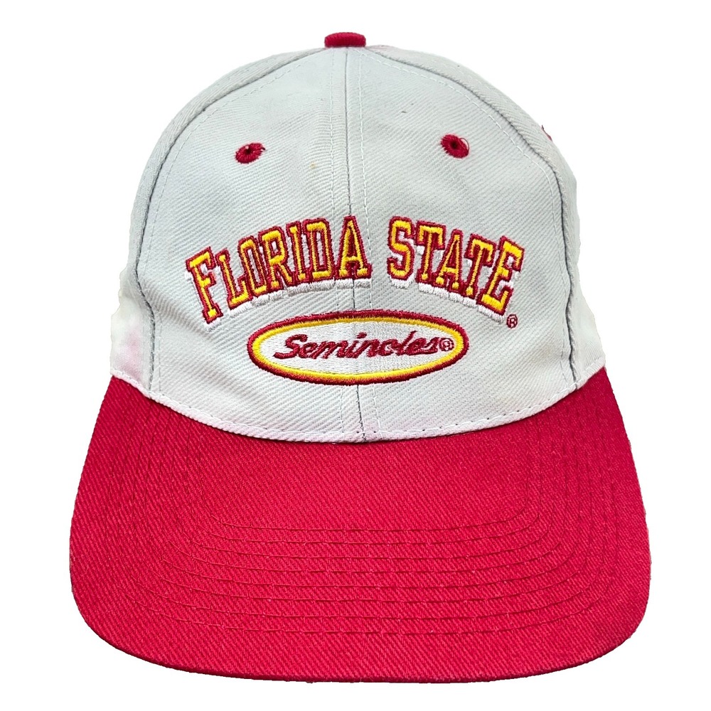 Vintage Florida State Seminoles Snapback Hat Cap Red White Logo Athletic 90s8